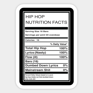 Hip Hop Nutrition Sticker